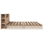 vidaXL Lit bibliothèque sans matelas 200x200 cm bois massif