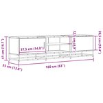 vidaXL Meuble TV noir 160x35x41 cm bois d'ingénierie et métal