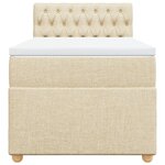 vidaXL Sommier à lattes de lit avec matelas Crème 90x200 cm Tissu