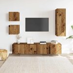 vidaXL Ensemble de meuble TV mural 5 Pièces vieux bois bois d'ingénierie