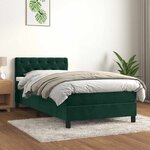 vidaXL Sommier à lattes de lit et matelas Vert foncé 80x200 cm Velours