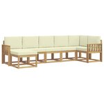 vidaXL Ensemble de canapés d'extérieur 7 pc Blanc et crème Polyester