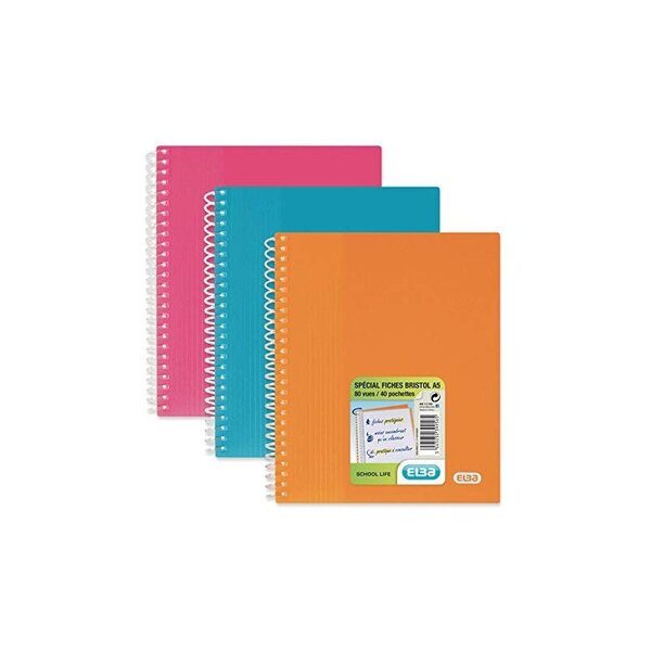 OXFORD  1 Protège-Documents à Spirale School Life A5 80 vues  40 Pochettes Coloris aleatoire Toniques