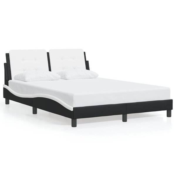 vidaXL Cadre de lit sans matelas noir et blanc 120x200 cm similicuir