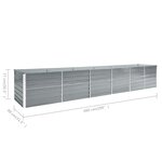 vidaXL Lit surélevé de jardin Acier galvanisé 480x80x77 cm Gris