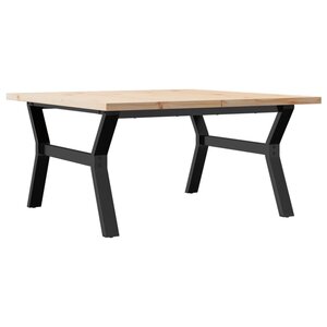 vidaXL Table basse cadre en Y 90x90x45 5cm bois de pin massif et fonte
