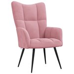vidaXL Chaise de relaxation avec tabouret Rose Velours