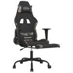 vidaXL Chaise de jeu avec repose-pied Noir et camouflage Tissu