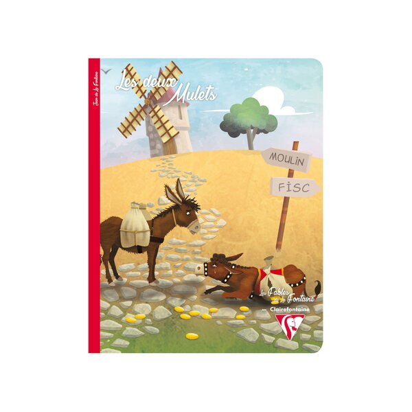 Cahier A5 - 17 x 22 cm - Grands Carreaux Seyes - Les Deux Mulets