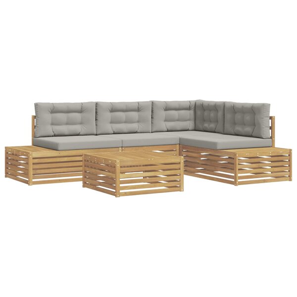 vidaXL 6 Pièces Ensemble de canapés d'extérieur Polyester Blanc