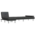 vidaXL Canapé-lit en forme de L noir 255x140x70 cm similicuir