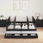 vidaXL Cadre de lit avec rangement Chêne noir 150 cm Bois d'ingénierie