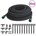 vidaXL Tuyau d'arrosage de jardin noir 0 6" 25 m caoutchouc