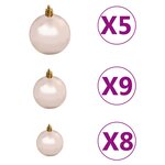 vidaXL Arbre de Noël artificiel pré-éclairé et boules doré 150 cm PET