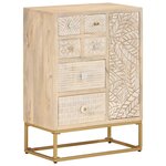 vidaXL Buffet noir 55x30x76 cm bois massif de manguier et fer