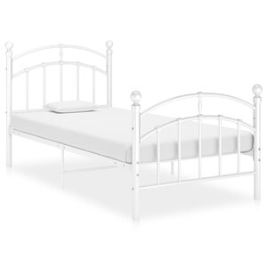 vidaXL Cadre de lit sans matelas blanc métal 100x200 cm
