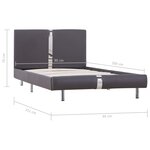 vidaXL Cadre de lit Gris Similicuir 90 x 200 cm