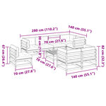 vidaXL Salon de jardin 9 Pièces avec coussins sapin de douglas solide