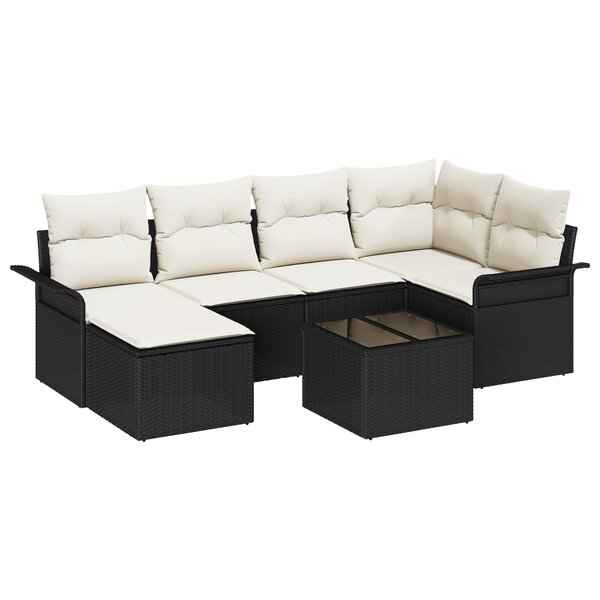 vidaXL Ensemble de Canapés de Jardin de 6 pièces avec Coussins Bruns en Rattan Poly