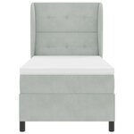 Lit à sommier box avec matelas gris clair 80x200 cm velours