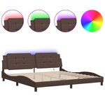 vidaXL Cadre de lit avec LED sans matelas marron 200x200 cm