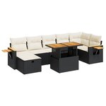 vidaXL Salon de jardin 5 Pièces avec coussins noir résine tressée