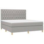 vidaXL Sommier à lattes de lit avec matelas Gris clair 160x200cm Tissu
