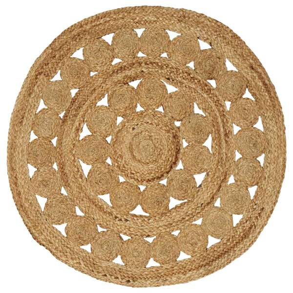 vidaXL Tapis de surface Naturel Ø 90 cm Jute