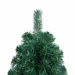 vidaXL Demi-arbre de Noël artificiel pré-éclairé et boules vert 150 cm
