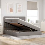 vidaXL Lit de Rangement Taupe 160 x 200 cm Cuir synthétique