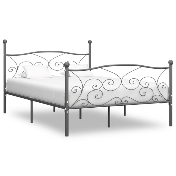 vidaXL Cadre de lit Gris Métal 200 x 200 cm