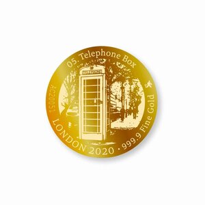 Monnaie 10 pounds 1/10 oz or pur - la telephone box - millésime 2020 - veravalor