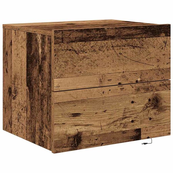vidaXL Cabinet de chevet mural avec tiroir Bois ancien 50 x 39 x 41 cm