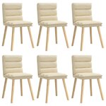 vidaXL Chaises à manger lot de 6 crème tissu