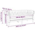 vidaXL Canapé Chesterfield Gris foncé 182.5 x 74.5 x 74.5 cm tissu