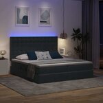 vidaXL Lit de rangement LED avec matelas Gris foncé 200 x 200 cm