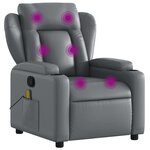 vidaXL Fauteuil de massage inclinable gris similicuir