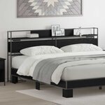 vidaXL Tête de lit de rangement Chêne noir 200 cm Bois d'ingénierie
