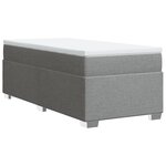 vidaXL Sommier à lattes de lit avec matelas Gris clair 100x200cm Tissu