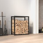 vidaXL Portant de bois de chauffage Noir mat 50x28x56 cm Acier