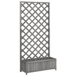 vidaXL Jardinière avec treillis gris bois massif de sapin