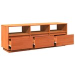 vidaXL Meuble TV cire marron 140x37x50 cm bois pin massif