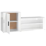 vidaXL Armoire à chaussure Blanc brillant 130x35x54 cm Bois ingénierie