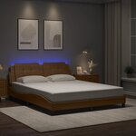 vidaXL Cadre de lit avec lumières LED cappuccino 160x200 cm similicuir
