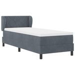 Lit à sommier vidaXL avec matelas gris foncé 80x200 cm en velours