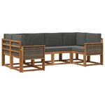 vidaXL Ensemble de canapés d'extérieur 6 pc Naturel et Anthracite