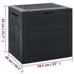 vidaXL Boîte de stockage jardin Anthracite 58 5x46x55 cm Polypropylène
