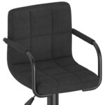 vidaXL Tabouret de bar Noir Tissu