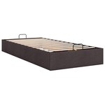 vidaXL Cadre de lit ottoman sans matelas marron foncé 100x200 cm tissu