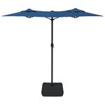 vidaXL Parasol de jardin à double tête bleu azuré 316x240 cm